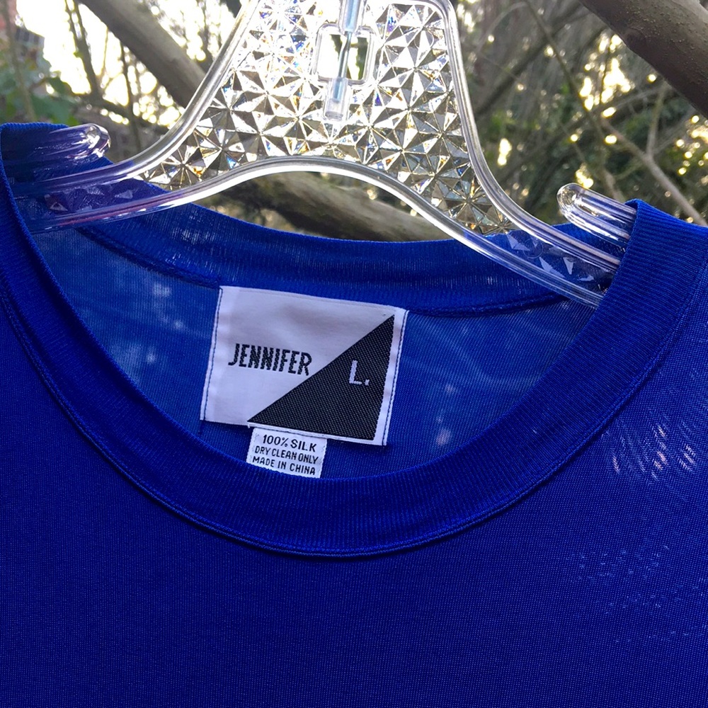 Set/3 SILK Tees - Hot Pink, Black, Royal Blue - Picture 4 of 7